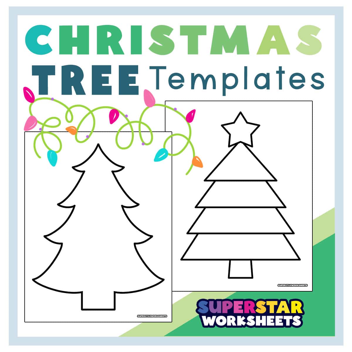 christmas tree template (free printables) - superstar worksheets
